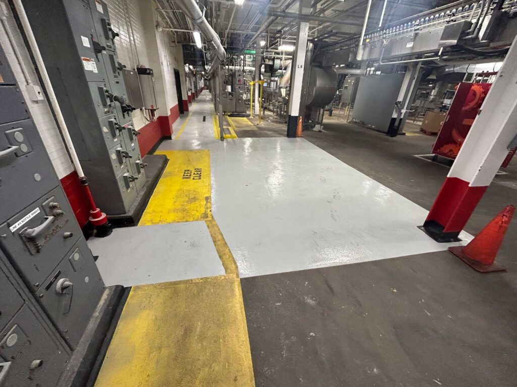 Heinz facility floor before new epoxy flooring