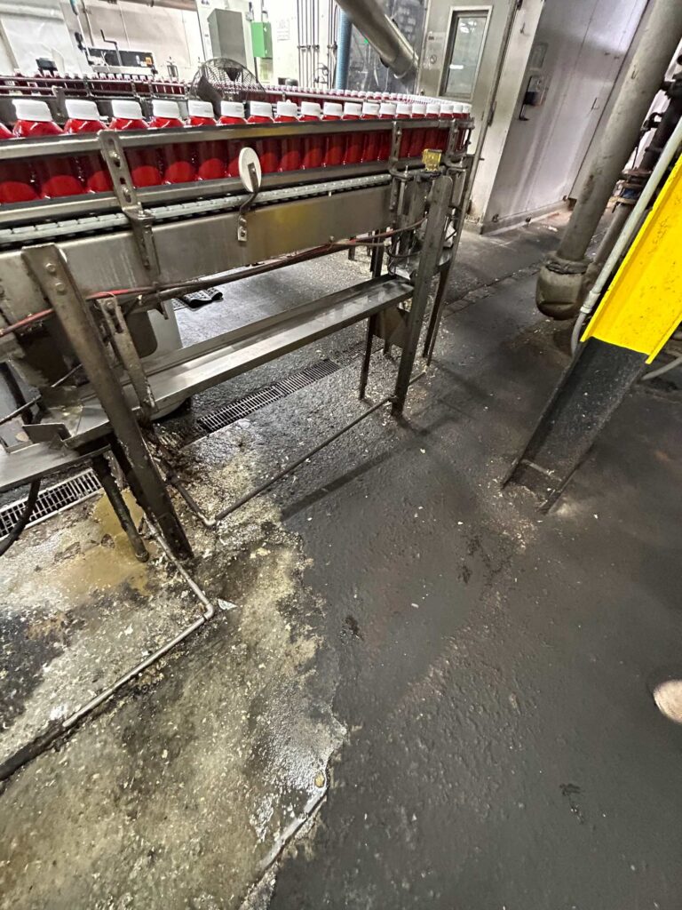Heinz filling line with old flooring